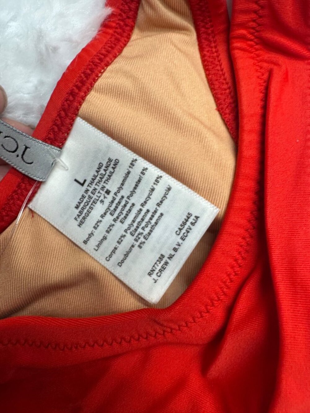 J.Crew Red Bikini Top Adjustable Back Lined Heritage Scoop Neck Bikini Top Large - Picture 8 of 10